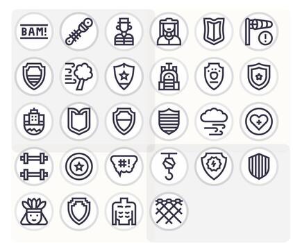 28 High Resolution Bold Line Icons for Strong with Editable precision vector
