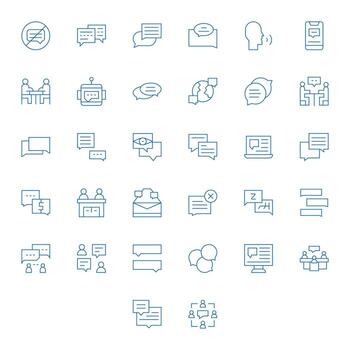 Thin Line PIXEL Perfect Icons from Conversation Set with 32 High Resolution Icons vector