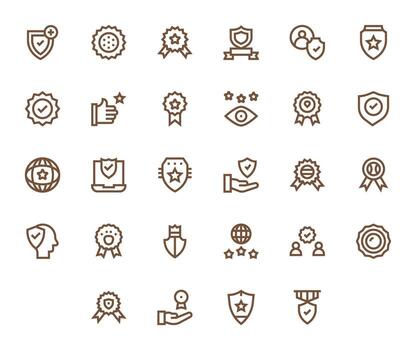 28 Bold Line Pixel Aligned Icons tailored for Trusted Retina Ready interface vector