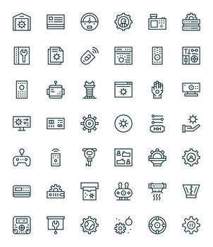 42 píxel Perfecto regular línea íconos diseñado para controlar panel interfaz vector