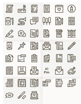 Note Icon Set with 45 Bold Line 256x256 PIXEL Perfect Graphics vector