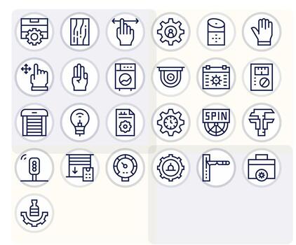 25 Regular Line Pixel Aligned Vectors for Control Theme