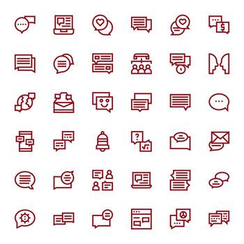 Chat Design Icons featuring 36 Display Perfect Bold Line Style vector