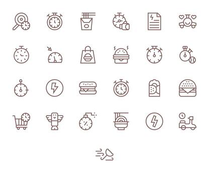 Quick Design Icons featuring 25 Detail Enhanced Regular Line Style vector