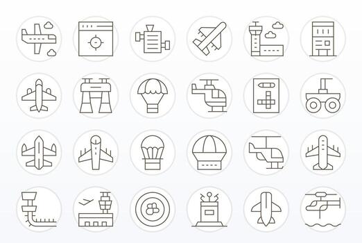 24 Thin Line Pixel Aligned Vectors for Landing Theme