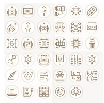 circuito profesional conjunto con 35 regular línea píxel Perfecto 256x256 íconos vector