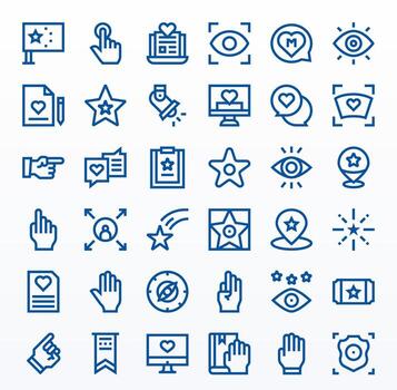 36 Retina Ready Bold Line Icons for Highlight with Pixel Optimized precision vector