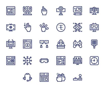 28 Pixel Optimized Bold Line Icons from Interactive Collection vector