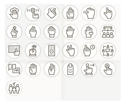 interactuar exhaustivo haz con 25 cuadrícula equipado regular línea alto resolución íconos vector