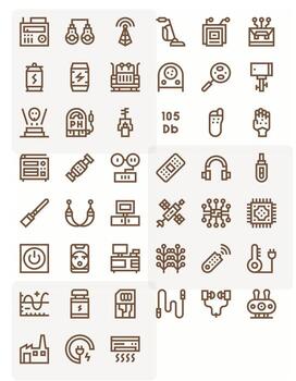 45 256x256 Bold Line Icons for Electronics with Pixel Optimized precision vector