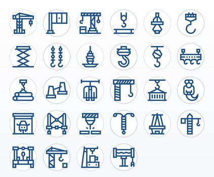 28 PIXEL Perfect Icons themed around Hoist in High Resolution Bold Line format vector