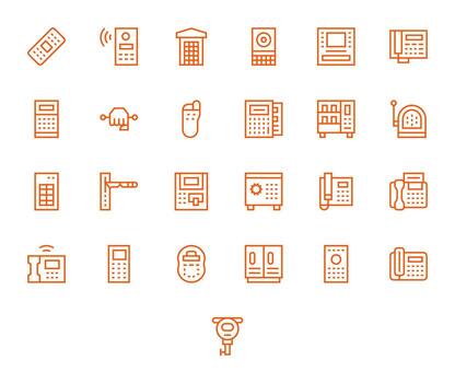 25 Regular Line Icons designed for Keypad in High Resolution Detail Enhanced format vector