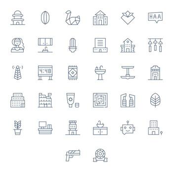 moderno último paquete con 32 alto resolución Delgado línea píxel optimizado íconos vector