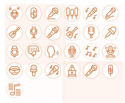 Vocal Icon Repository containing 25 Regular Line 256x256 Grid Fitted graphics vector