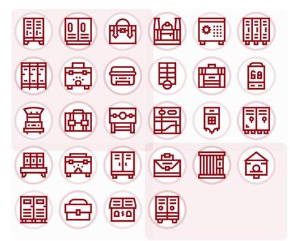 28 Icons for Locker optimized in Pixel Optimized Retina Ready Bold Line resolution vector