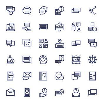 36 Bold Line Pixel Aligned Icons tailored for Support Request Retina Ready interface vector