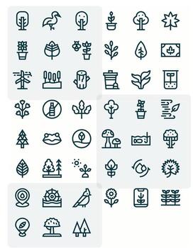 45 128x128 Icons for Ecology in Display Perfect Bold Line Format vector