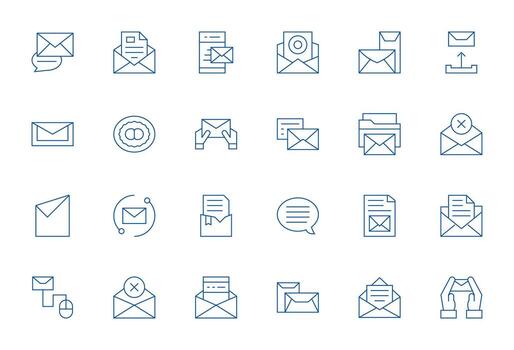 Outbox Icon Arsenal with 24 128x128 Thin Line PIXEL Perfect designs vector