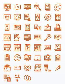 45 Bold Line Display Perfect Icons crafted for Application Retina Ready applications vector