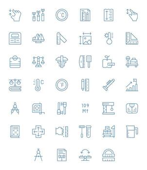 40 Pixel Optimized Thin Line Icons designed for Scale Interface vector