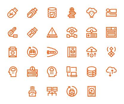 28 Bold Line PIXEL Perfect 256x256 Icons from Data Backup Suite vector