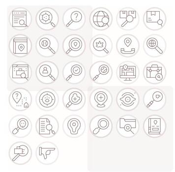 Locate Graphics featuring 32 Thin Line Pixel Aligned High Resolution Designs vector