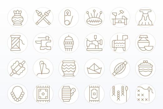 24 Display Perfect Thin Line Icons from Handmade Collection vector