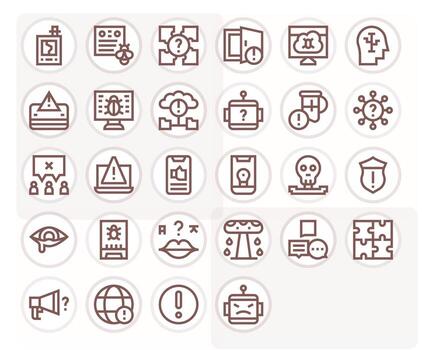 Problem Icon Arsenal with 28 64x64 Bold Line Pixel Aligned designs vector