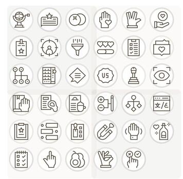 35 Pixel Optimized Icons themed around Selection in 256x256 Regular Line format vector