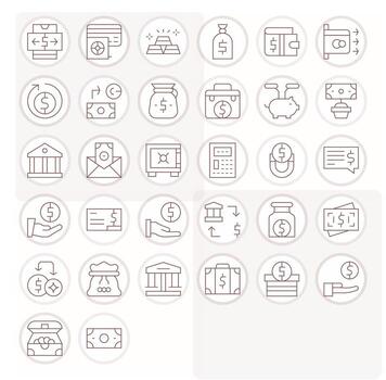 32 retina Listo Delgado línea íconos optimizado para depositar cuadrícula equipado monitor vector
