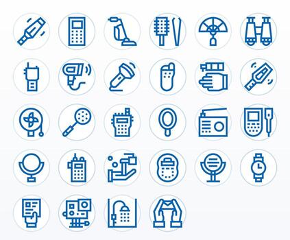 Handheld Icon Repository containing 28 Bold Line 64x64 Pixel Aligned graphics vector