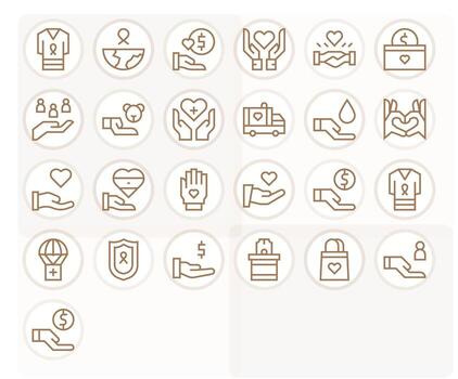 Charity Icon Repository containing 25 Regular Line High Resolution Pixel Optimized graphics vector