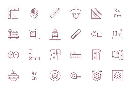 Dimension Graphics featuring 24 Thin Line Editable 256x256 Designs vector