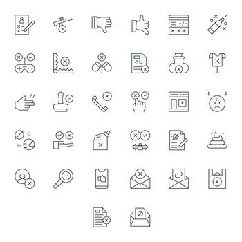 32 Icons for Reject optimized in Detail Enhanced 256x256 Thin Line resolution vector