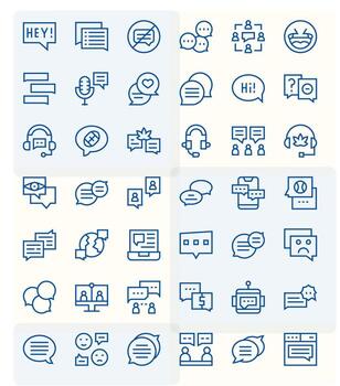 42 editable regular línea íconos desde charla colección vector