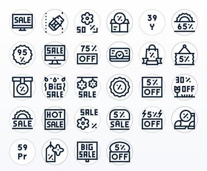 28 128x128 Bold Line Icons optimized for Clearance Editable display vector
