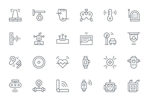 24 Icons for Sensor optimized in Pixel Optimized High Resolution Thin Line resolution vector