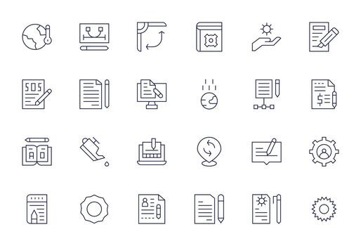 Change featuring 24 High Resolution Icons in Thin Line Design vector