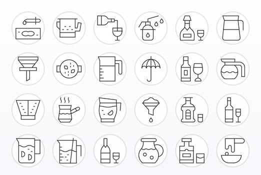 Thin Line Display Perfect Icons from Pour Set with 24 High Resolution Icons vector