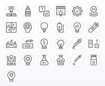 25 íconos para solución optimizado en píxel optimizado 64 x 64 regular línea resolución vector