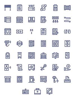 Entry Icon Set with 45 Bold Line High Resolution Detail Enhanced Graphics vector