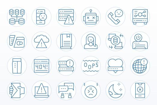 24 Icons inspired by Offline in Editable High Resolution Thin Line quality vector