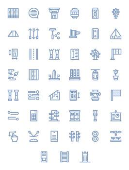 negrita línea estilo vertical íconos con 45 256x256 píxel optimizado diseños vector