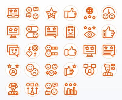 Satisfaction Complete Package with 28 256x256 Bold Line Editable Icons vector