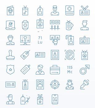 identificación icono conjunto con 40 Delgado línea retina Listo monitor Perfecto gráficos vector