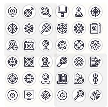 Objective Icon Arsenal with 36 128x128 Bold Line Display Perfect designs vector