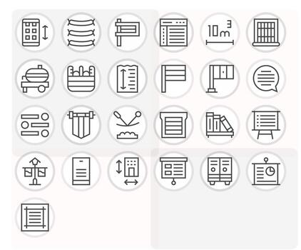 Horizontal Icon Repository containing 25 Regular Line 256x256 Detail Enhanced graphics vector