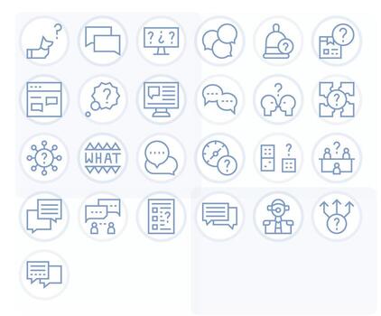 25 PIXEL Perfect Regular Line Icons from Question Collection vector