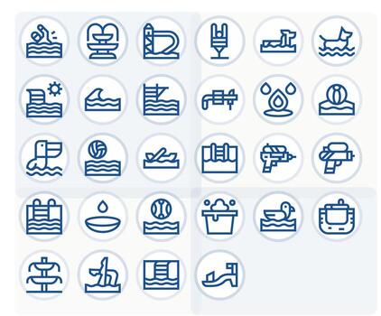Splash Icon Set with 28 Bold Line 64x64 Display Perfect Graphics vector
