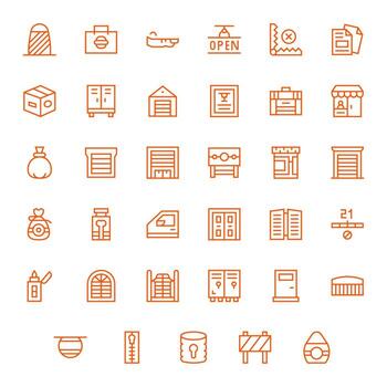 35 High Resolution Icons for Closed in Display Perfect Regular Line Format vector